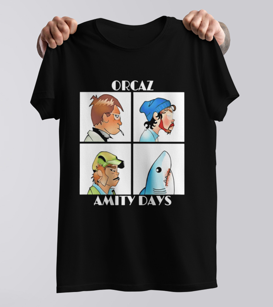 Orcaz Amity Days Four Grid Shark Bite Album Cover T-Shirt