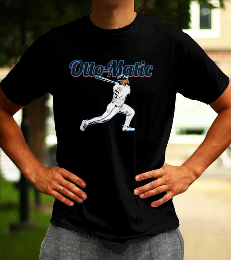 Otto Lopez Otto Matic Miami Marlins MLB Slugger Swing T-Shirt