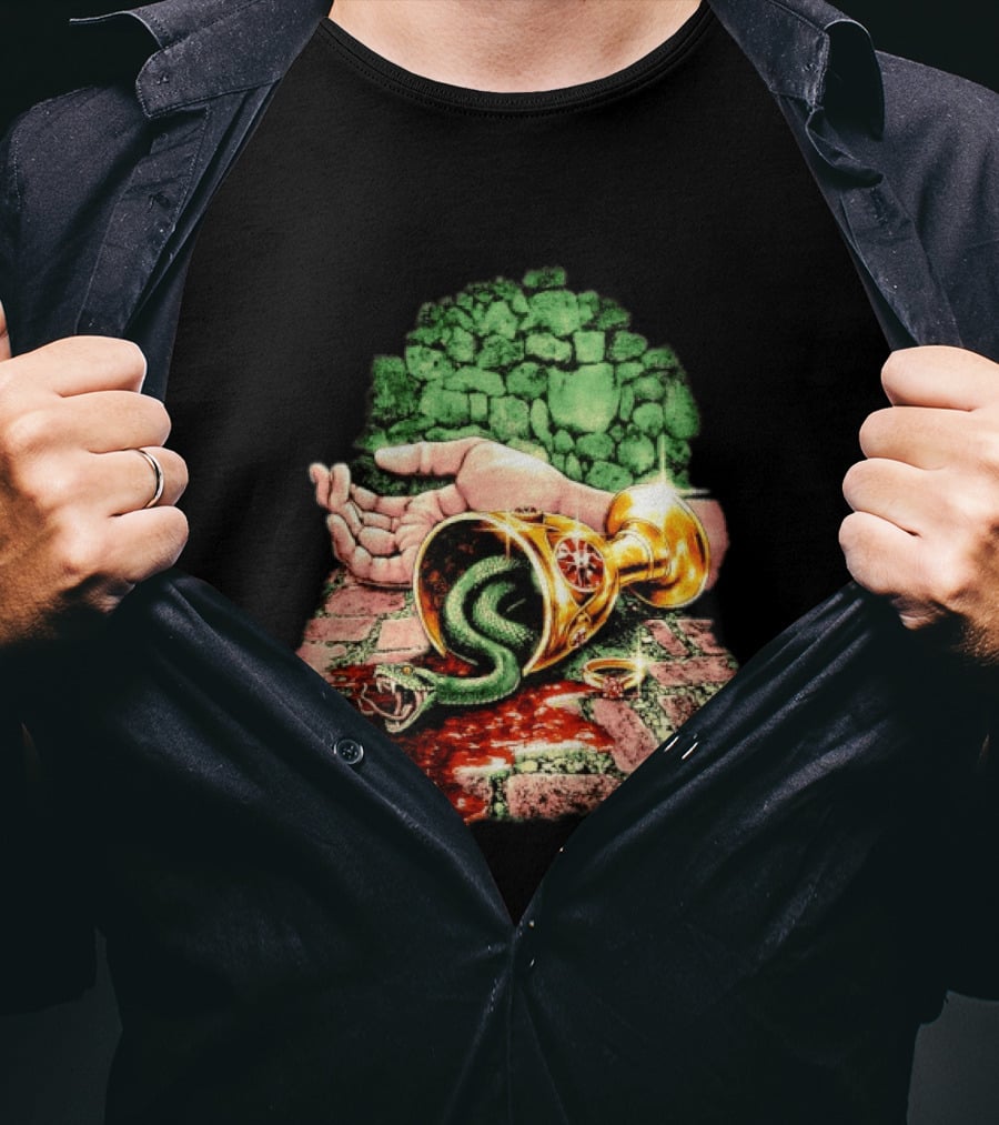 Enchanted Serpent With Golden Chalice And Ring Fantasy T-Shirt
