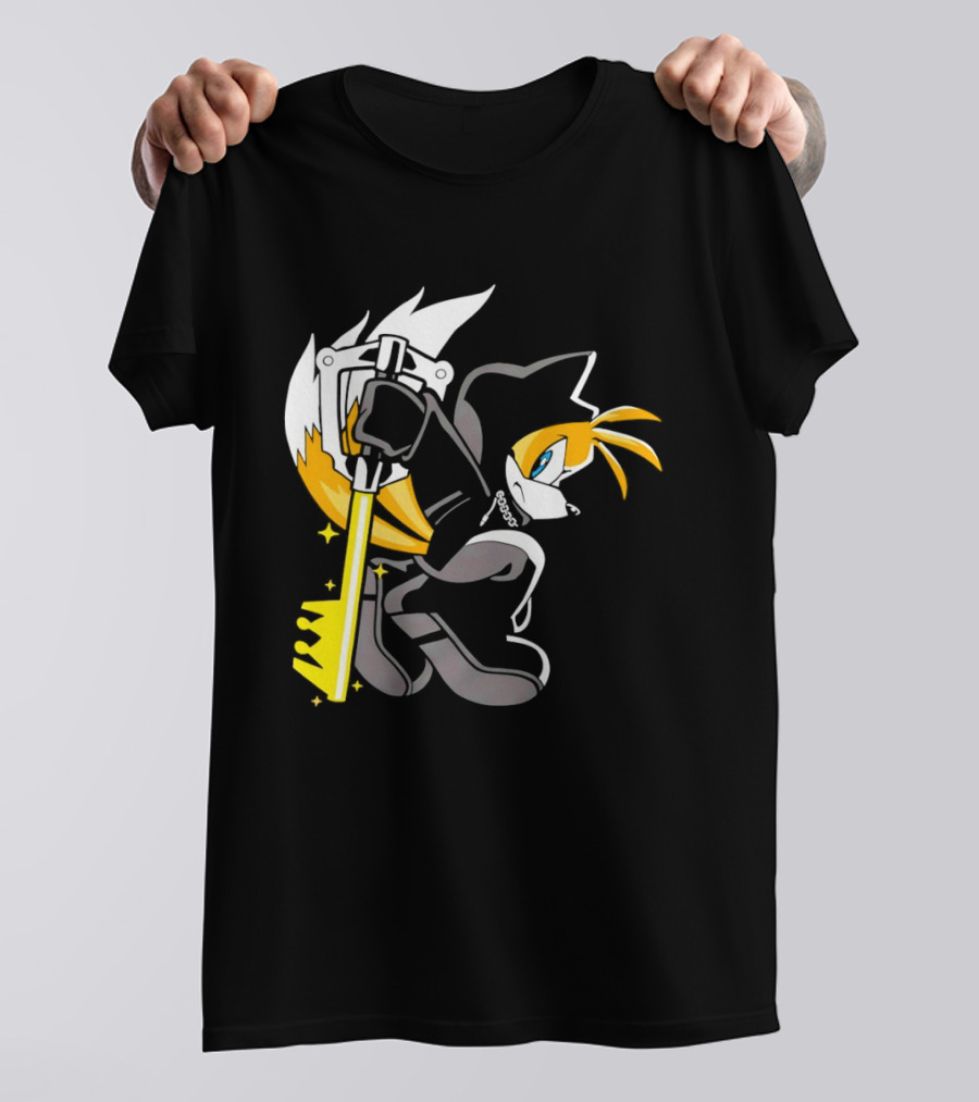 Tails The Fox In Organization XIII Cloak Holding Keyblade T-Shirt