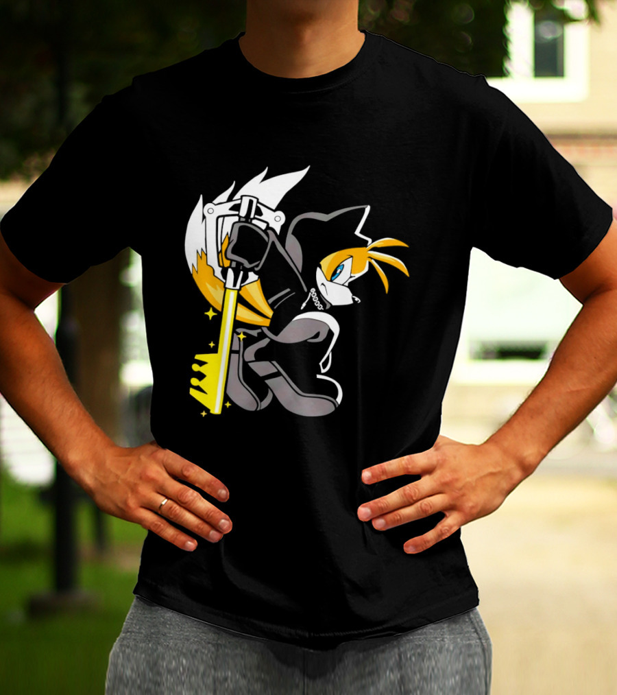 Tails The Fox In Organization XIII Cloak Holding Keyblade T-Shirt