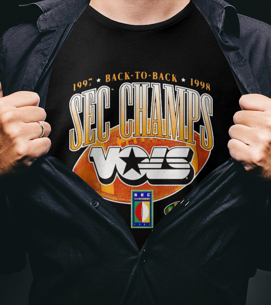 Tennessee Volunteers Vols SEC Champs Back To Back 1997 1998 Football Southeastern Conference Championship T-Shirt