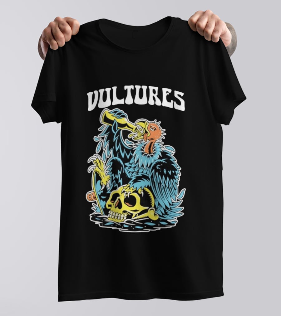 Vultures Drinking Beer On Skull T-Shirt