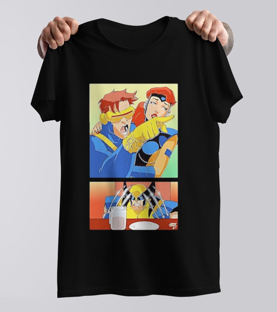 Wolverine Cyclops Jean Grey X Men Meme Classic Comic Panel T-Shirt