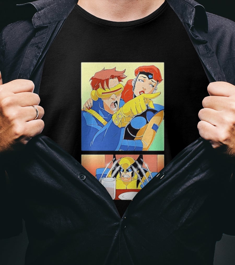 Wolverine Cyclops Jean Grey X Men Meme Classic Comic Panel T-Shirt