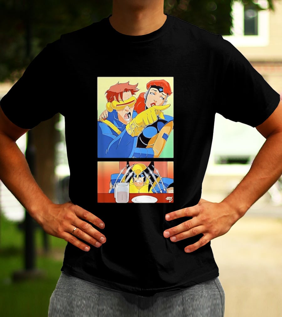 Wolverine Cyclops Jean Grey X Men Meme Classic Comic Panel T-Shirt