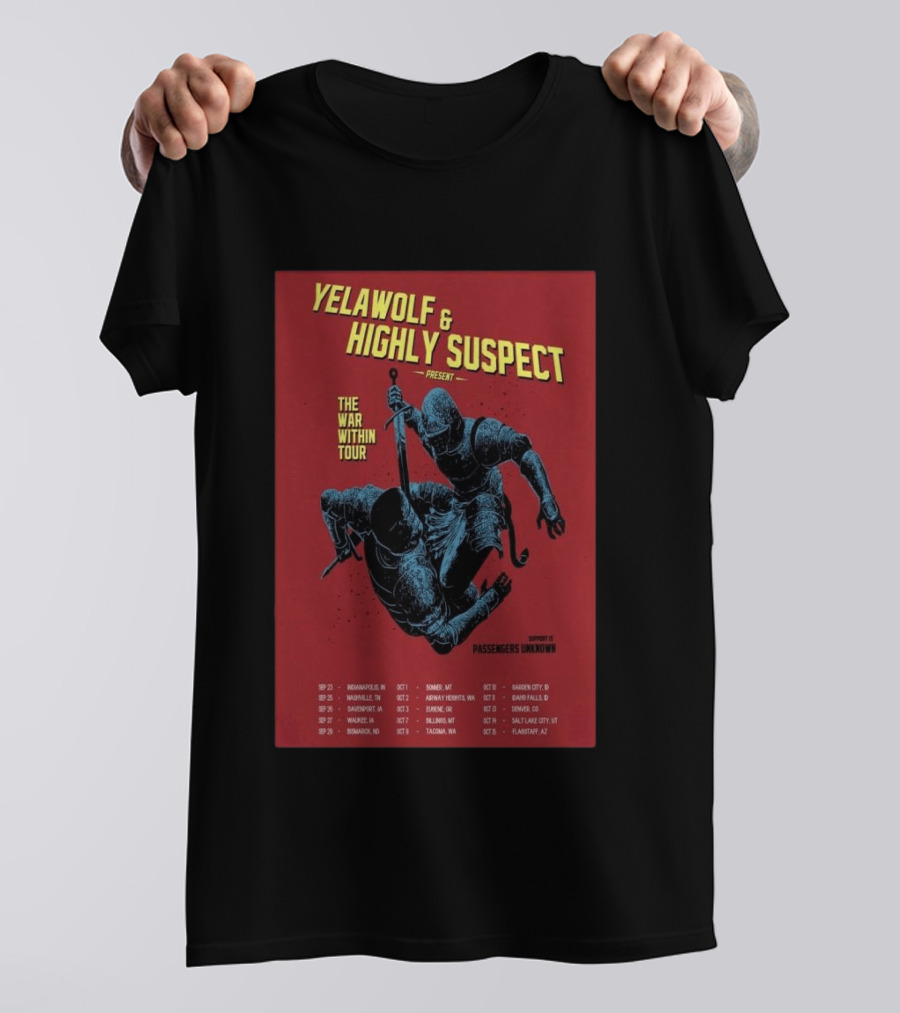 Yelawolf & Highly Suspect Present The War Within Tour 2026 Passengers Unknown Support Dates T-Shirt