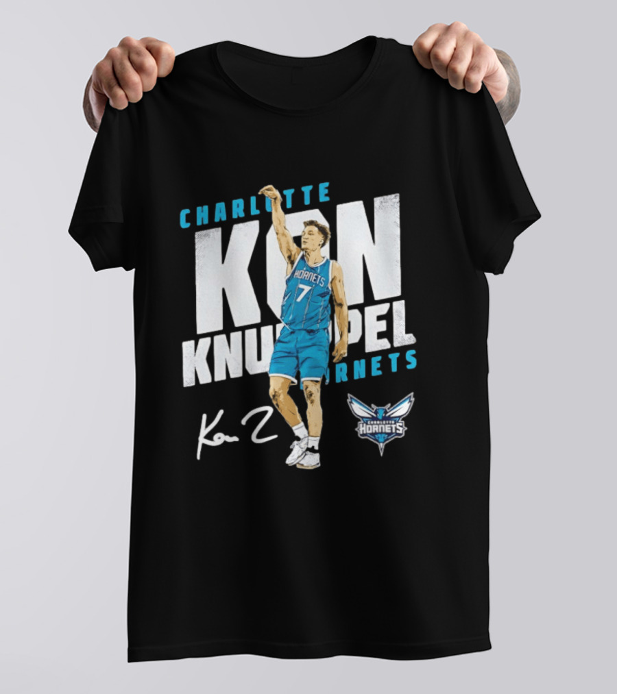 Charlotte Hornets Kon Knueppel Basketball 7 Signature T-Shirt
