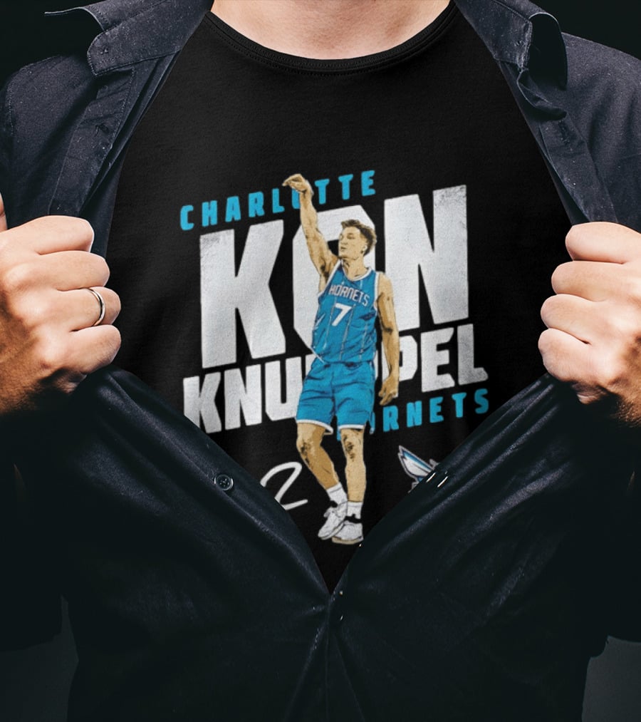 Charlotte Hornets Kon Knueppel Basketball 7 Signature T-Shirt