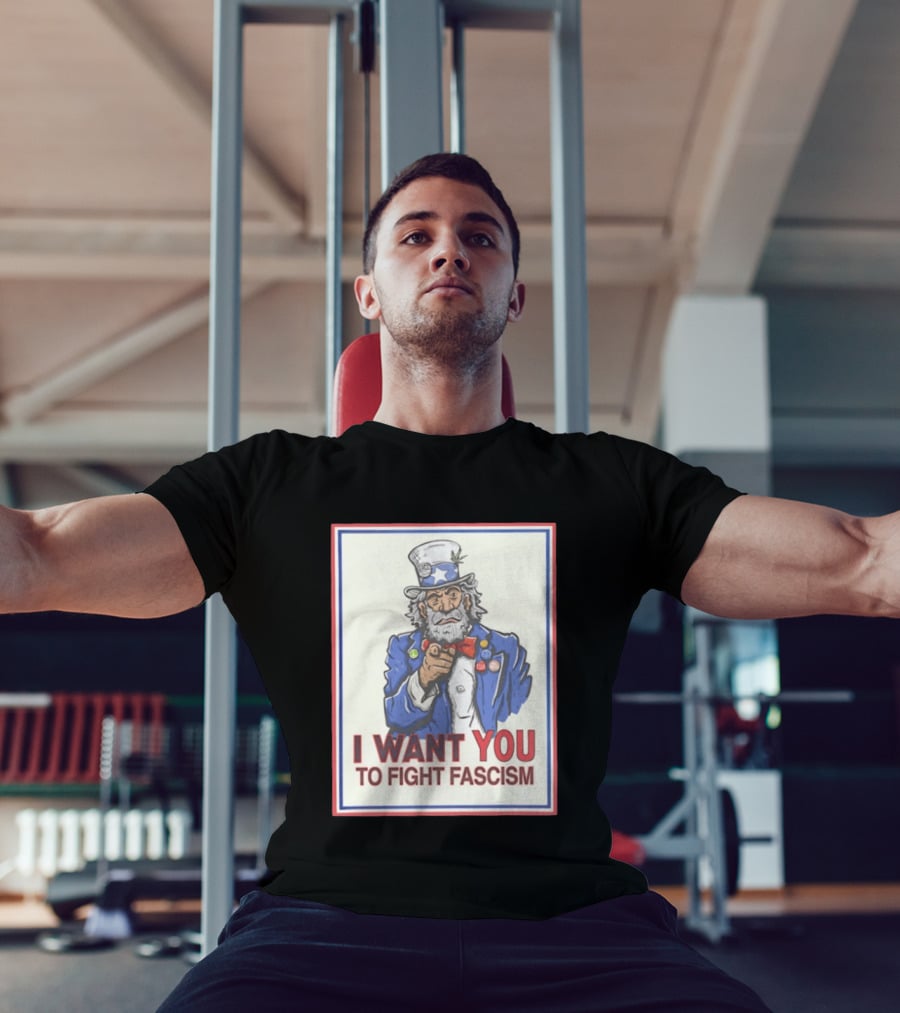 Uncle Sam I Want You To Fight Fascism Style Image T-Shirt
