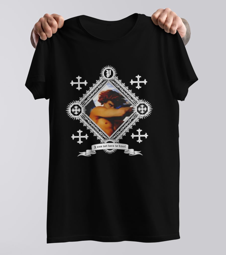 Fallen Angel I Was Not Born To Kneel Celestial Warrior Crosses T-Shirt