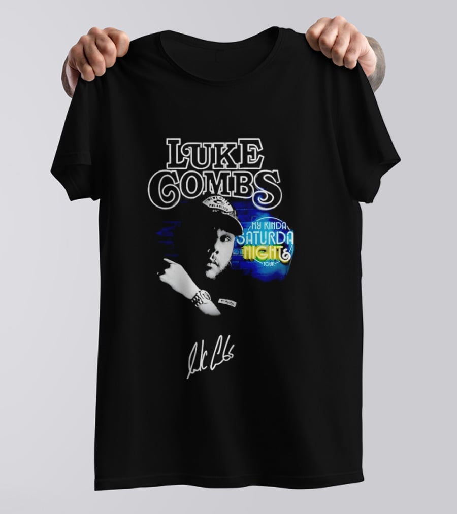 Luke Combs My Kinda Saturday Night Tour Signature Hat T-Shirt