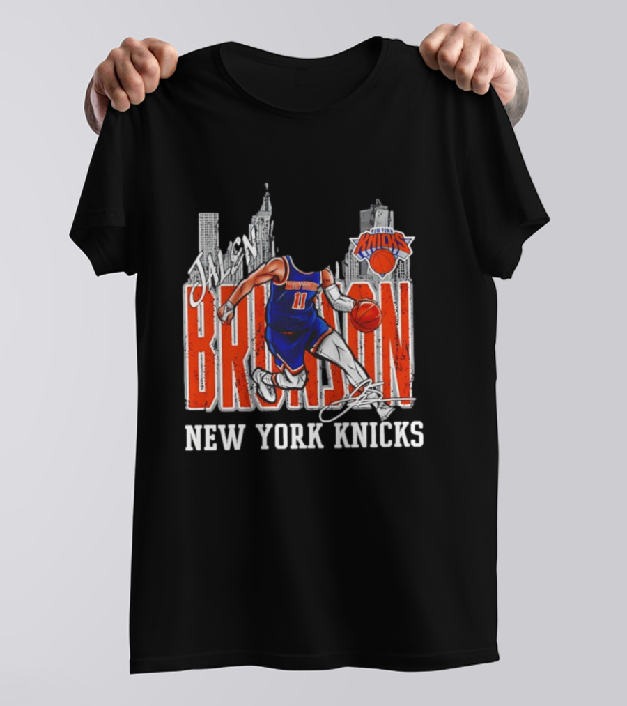 Jalen Brunson New York Knicks Basketball City Skyline T-Shirt