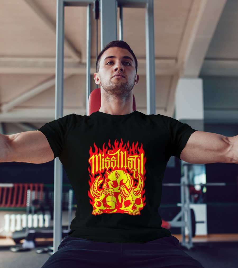 Miss May I Flaming Skulls Fire Metalcore Band T-Shirt