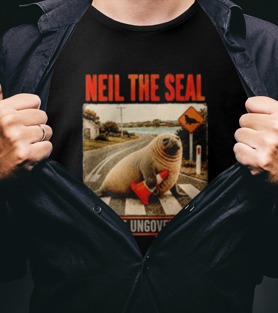 Neil The Seal Become Ungovernable Traffic Cone Road Crossing T-Shirt