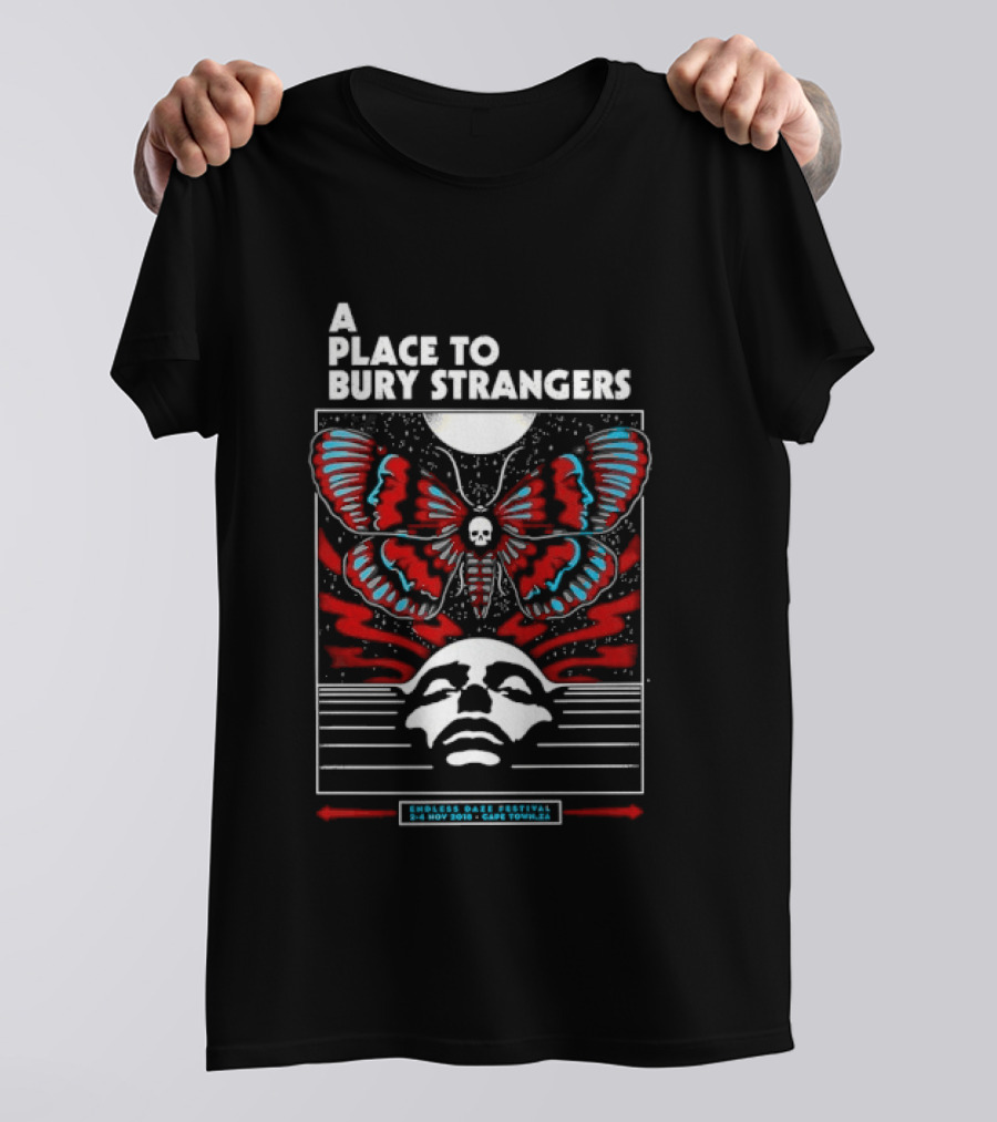 A Place To Bury Strangers Endless Daze Festival Cape Town Butterfly T-Shirt
