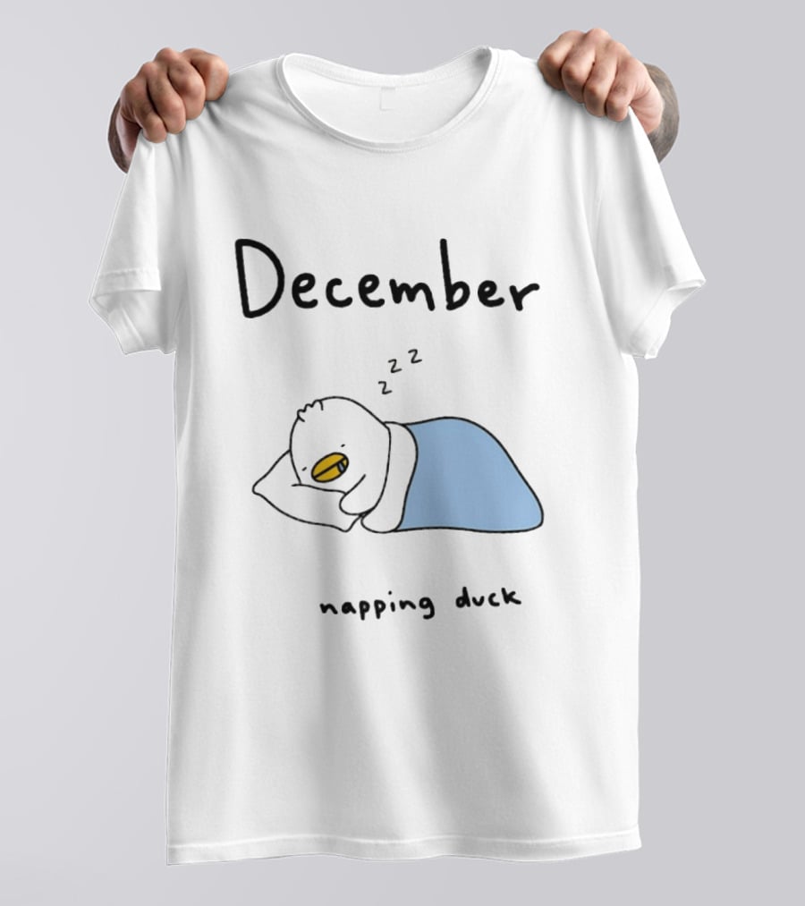 December Cozy Napping Duck Winter Month T-Shirt
