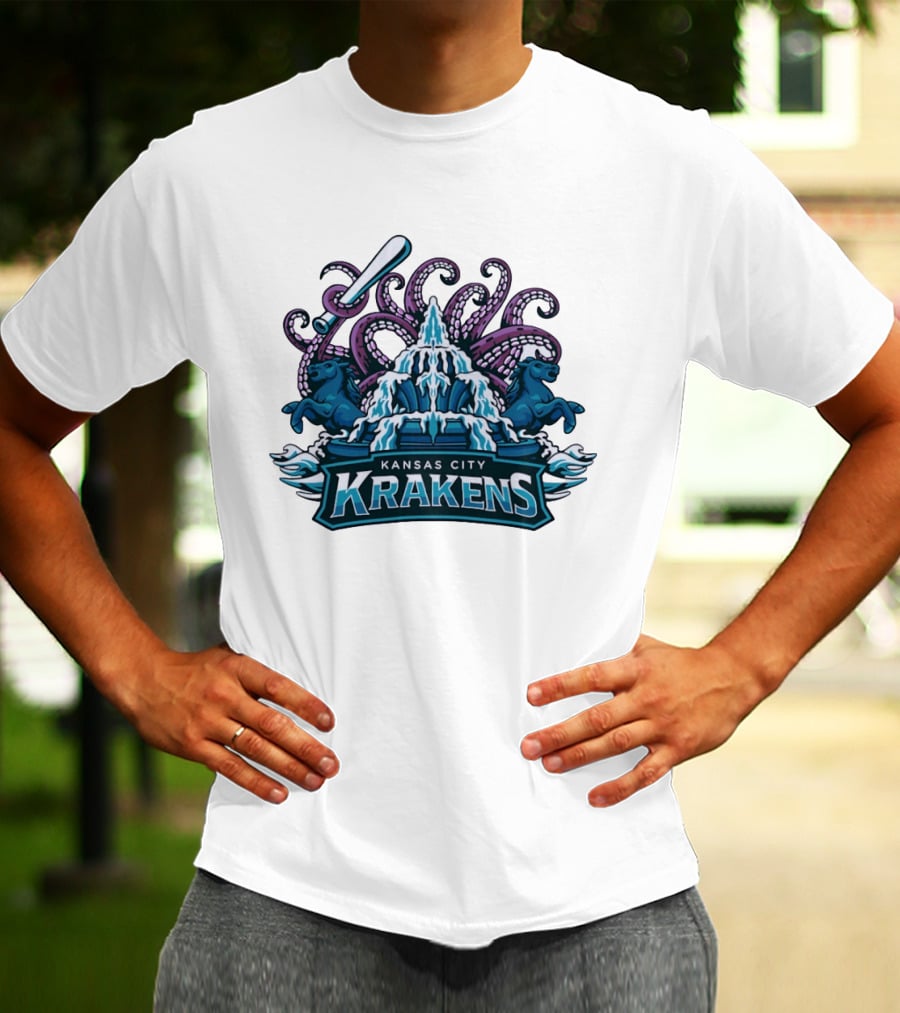 Kansas City Krakens Fountain Octopus Horses Sports Team T-Shirt