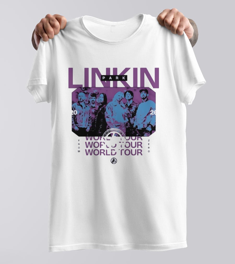 Linkin Park World Tour 2026 Purple Blue Duotone T-Shirt