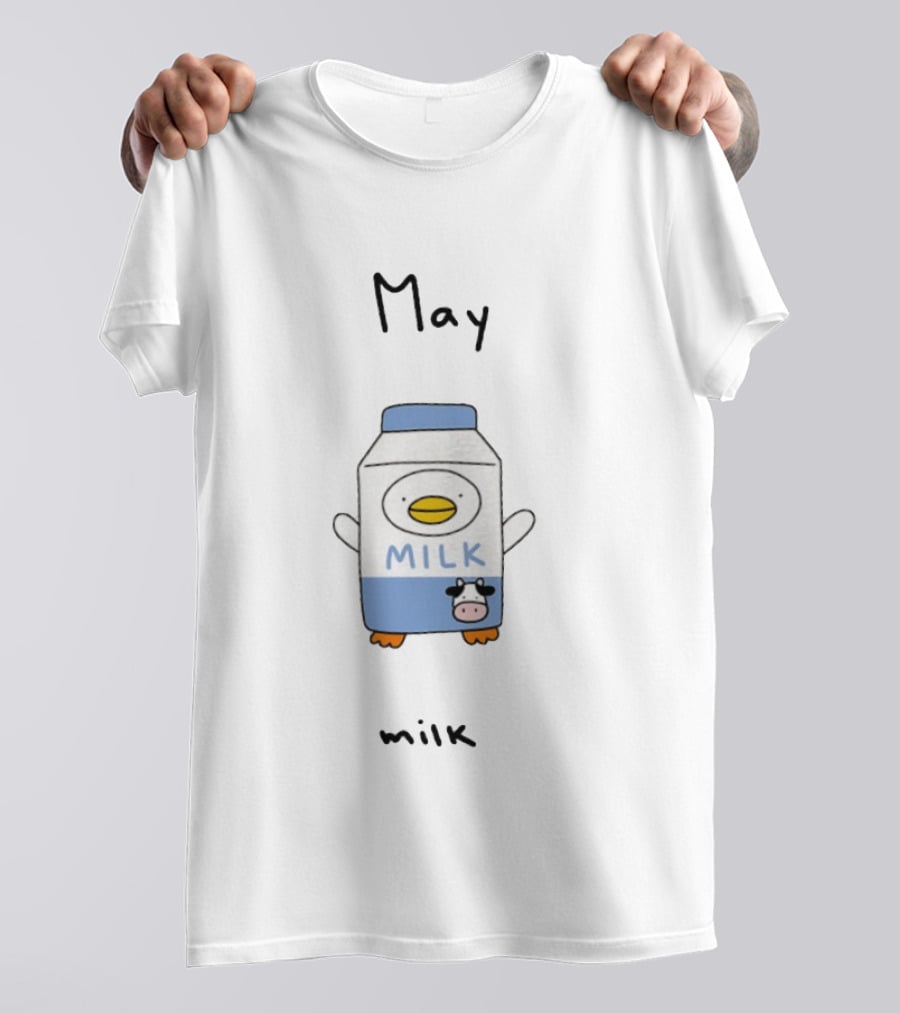 May Milk Duck Kawaii Animal Cute Cartoon Milk Box T-Shirt