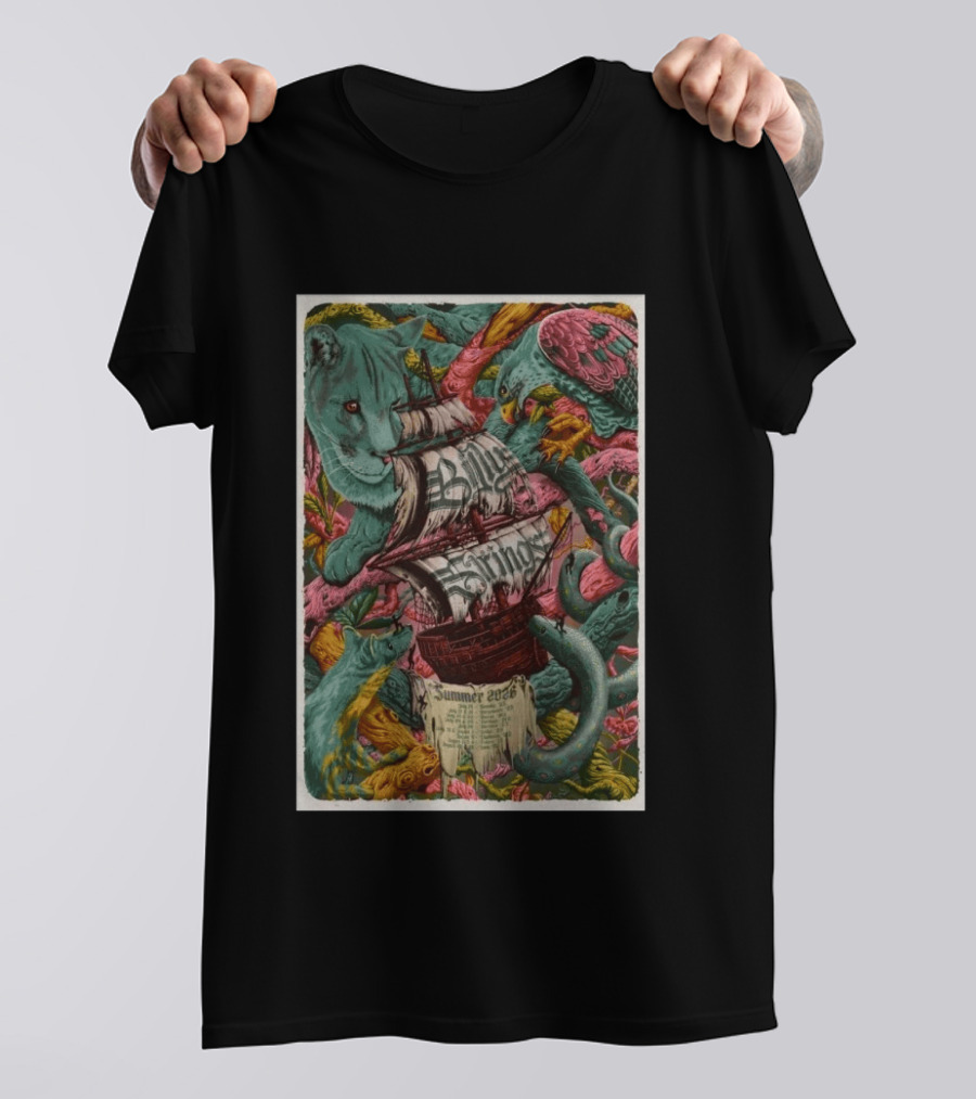 Billy Strings 2026 Summer Tour With Artistic Nature And Ship T-Shirt