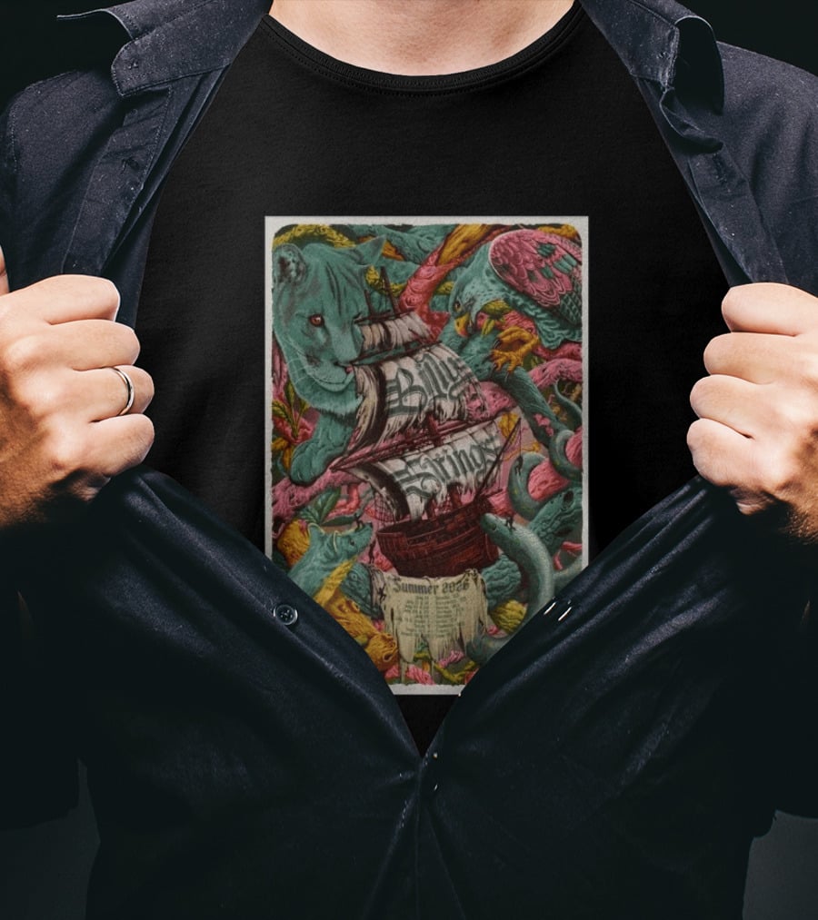 Billy Strings 2026 Summer Tour With Artistic Nature And Ship T-Shirt