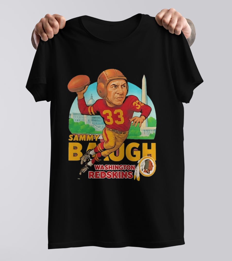 Sammy Baugh Washington Redskins Caricature Number 33 Football Legend T-Shirt