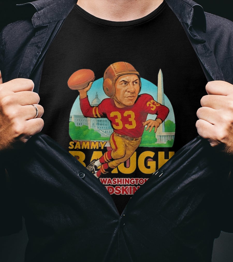 Sammy Baugh Washington Redskins Caricature Number 33 Football Legend T-Shirt