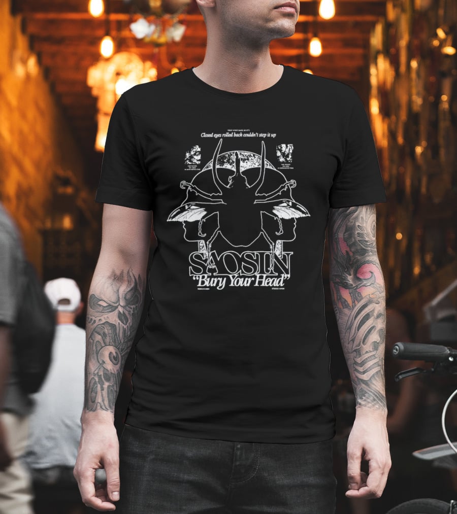 Saosin Bury Your Head Closed Eyes Rolled Back Couldn't Step It Up Symmetrical Faces And Horns T-Shirt