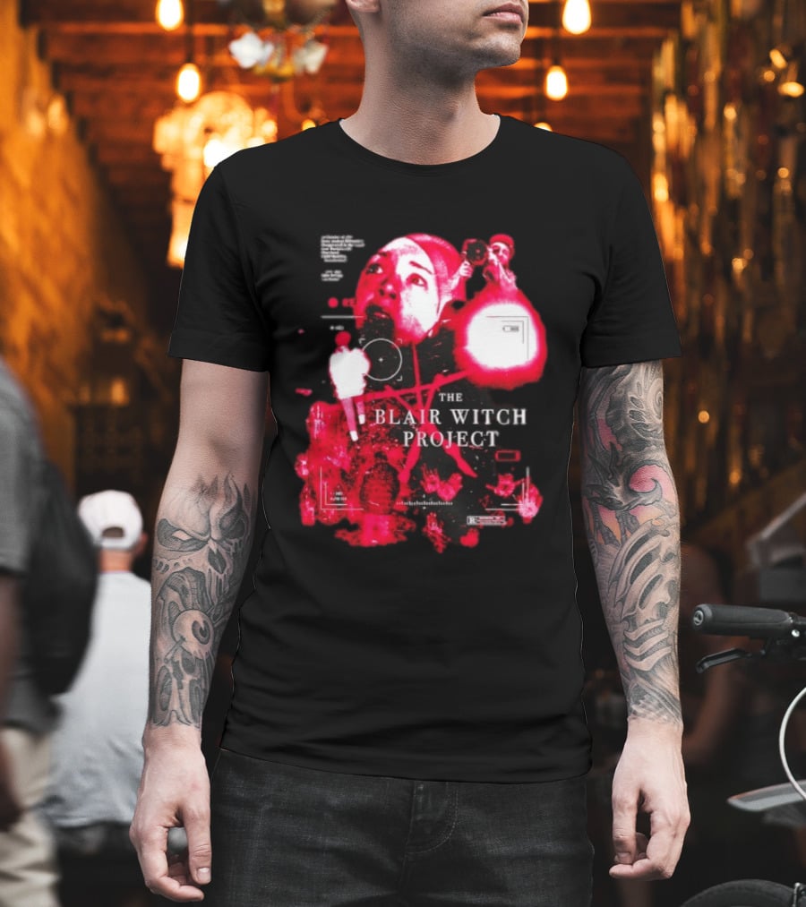 The Blair Witch Project Horror Movie Found Footage Red Overlay Face Montage T-Shirt