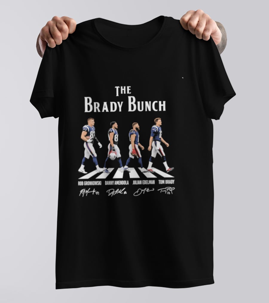 The Brady Bunch New England Patriots Abbey Road Rob Gronkowski Danny Amendola Julian Edelman Tom Brady T-Shirt