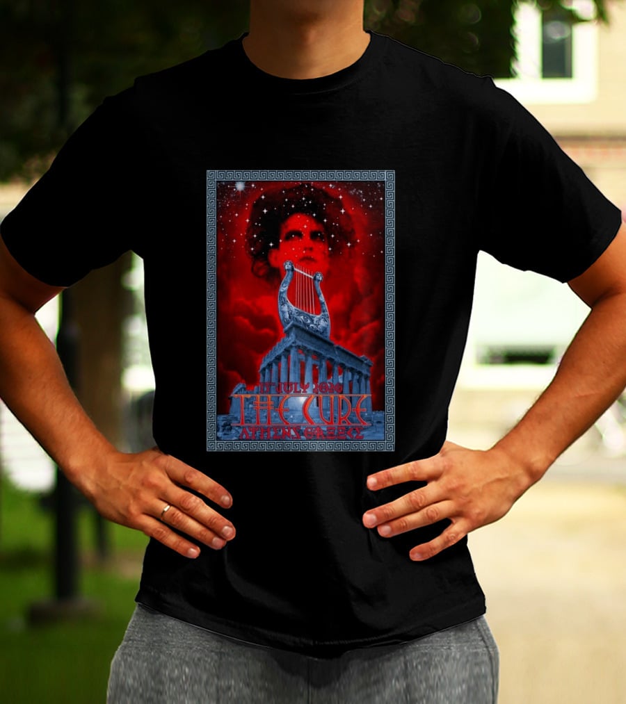 The Cure Athens Greece July 15 2026 Concert Parthenon Lyre Stars T-Shirt