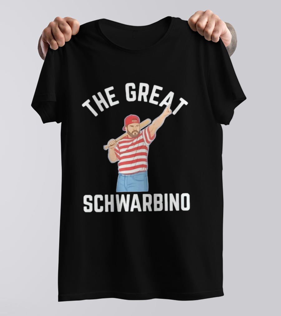 The Great Schwarbino Kyle Schwarber Philadelphia Phillies Striped Baseball T-Shirt