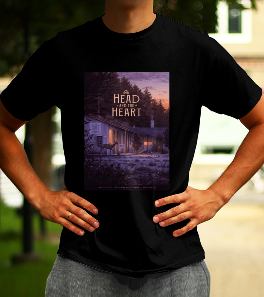 The Head And The Heart July 15 2026 Valley Motel Red Rocks Amphitheatre Morrison CO T-Shirt