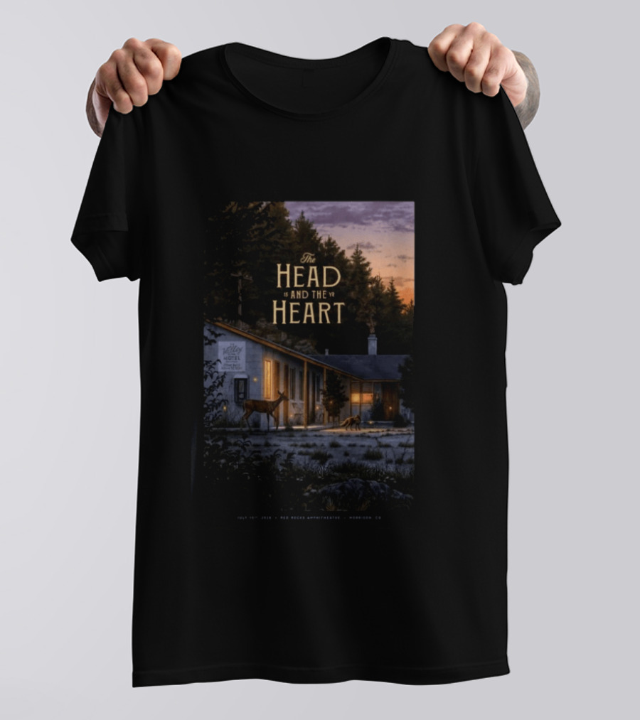 The Head And The Heart Red Rocks Amphitheatre July 15 2026 Valley Motel Morrison CO T-Shirt