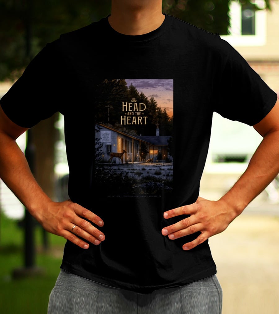 The Head And The Heart Red Rocks Amphitheatre July 15 2026 Valley Motel Morrison CO T-Shirt