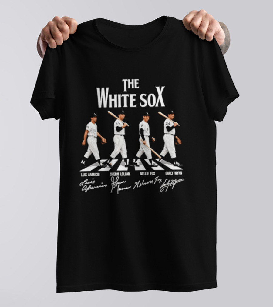 The White Sox Luis Aparicio Sherm Lollar Nellie Fox Early Wynn Baseball Legends T-Shirt
