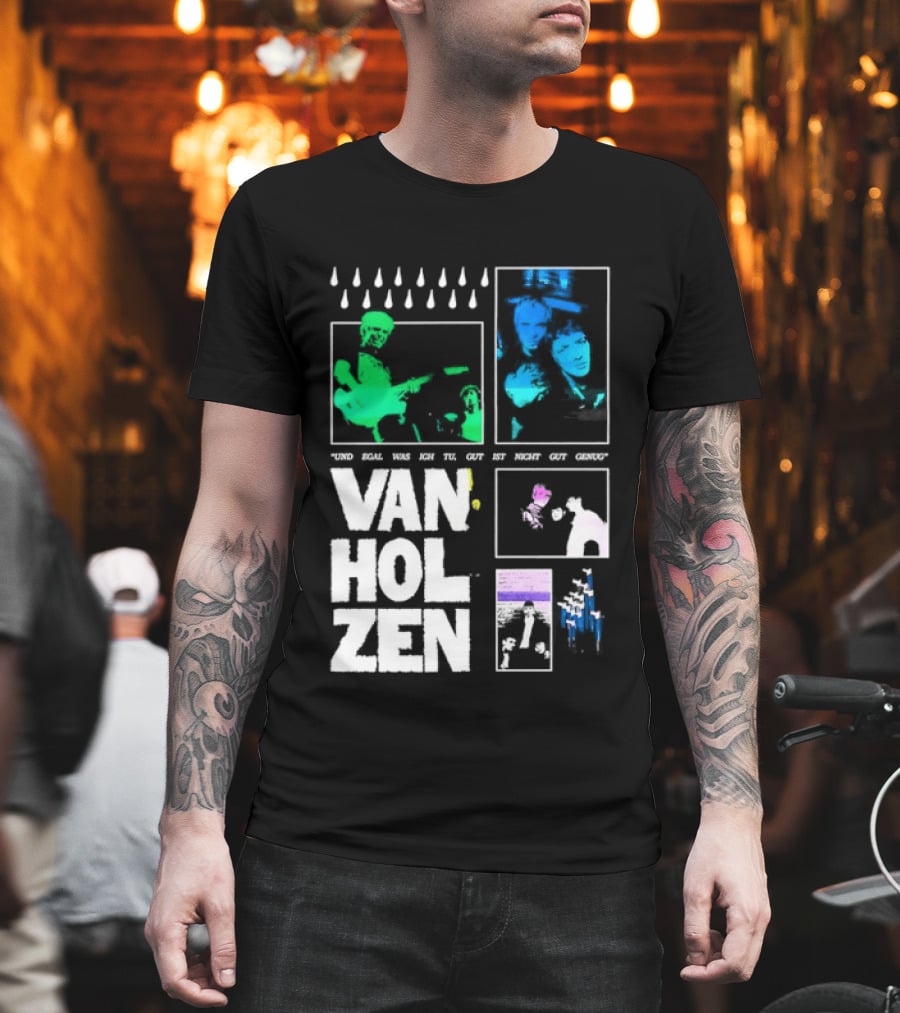 Van Holzen Und Egal Was Ich Tu Gut Ist Nicht Gut Genug Raindrops Color Blocks T-Shirt