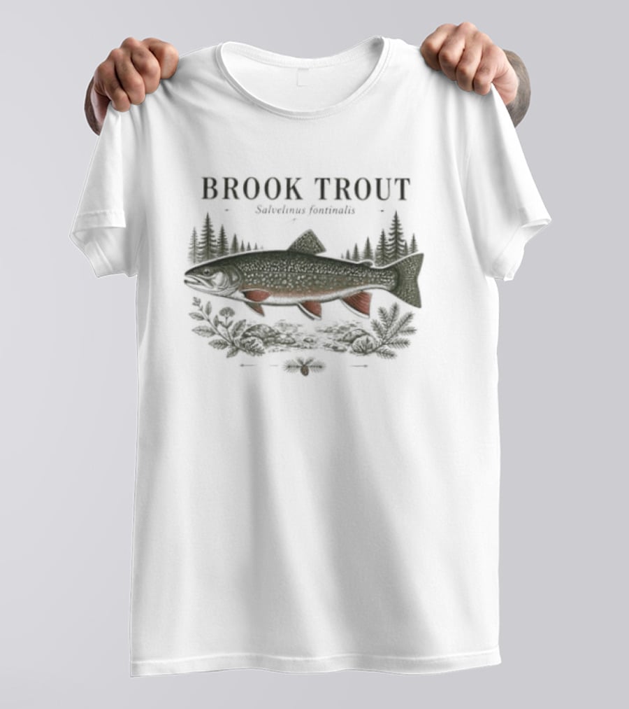 Brook Trout Salvelinus Fontinalis Forest Scene T-Shirt