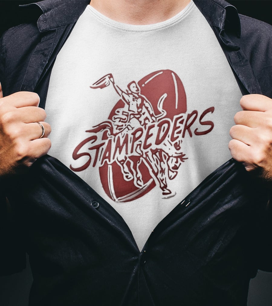 Calgary Stampeders CFL Football Bold Red Riding T-Shirt