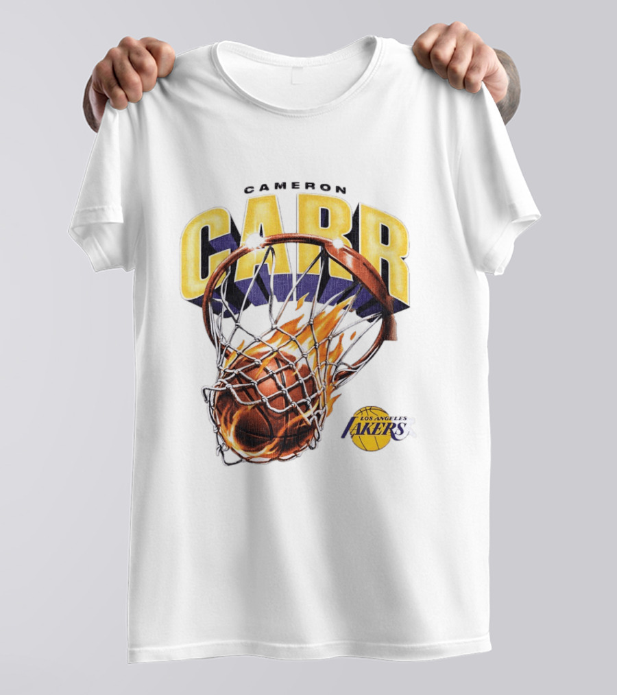 Cameron Carr Basketball Hoop Flame Los Angeles Lakers T-Shirt