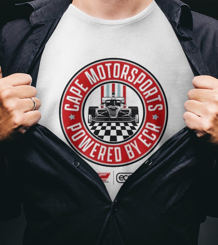 Cape Motorsports Powered By ECR Indy NXT 2026 Racing Car Checkered Flag T-Shirt