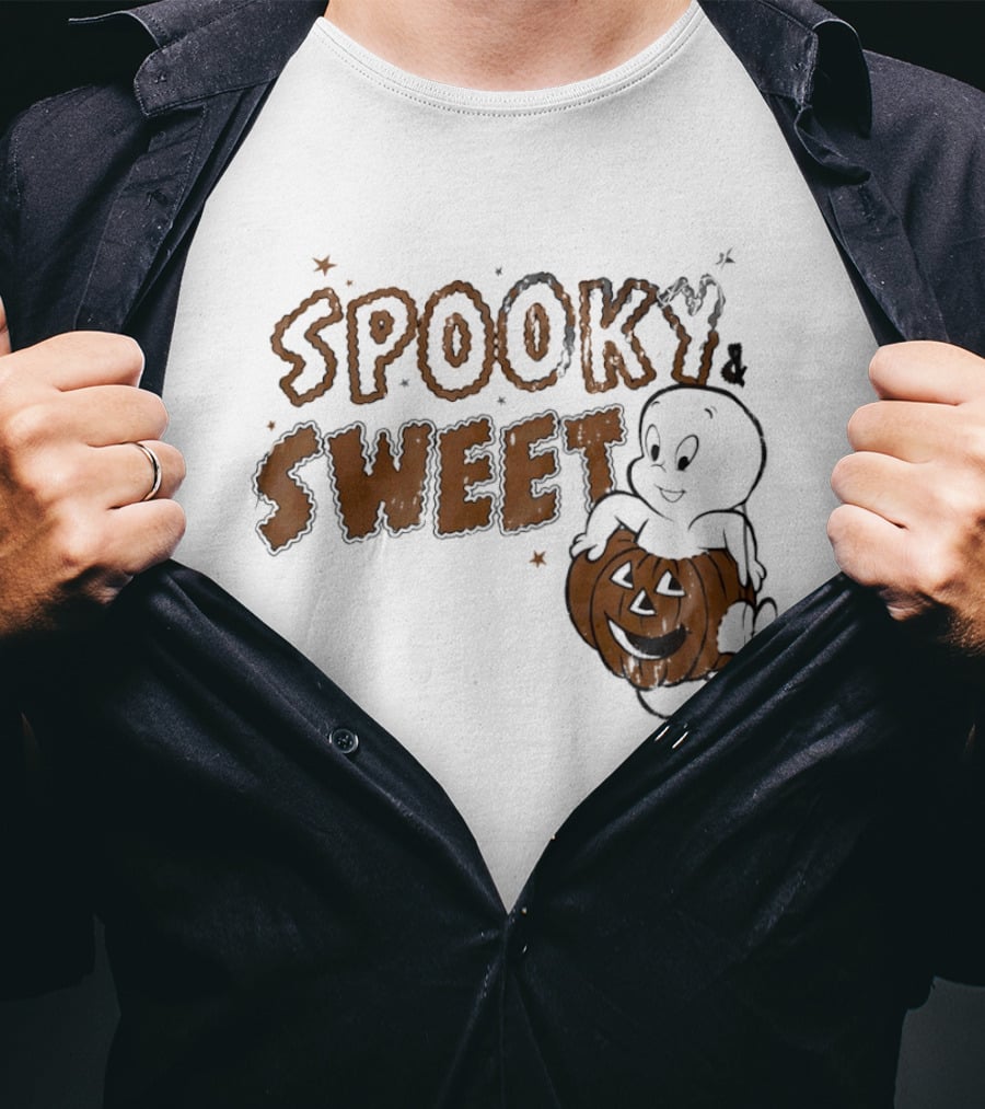 Casper The Friendly Ghost Spooky & Sweet Halloween Pumpkin Fun T-Shirt