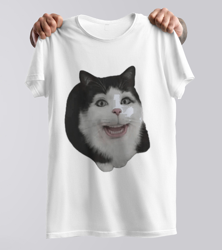 Grinning Cat With Human Teeth T-Shirt