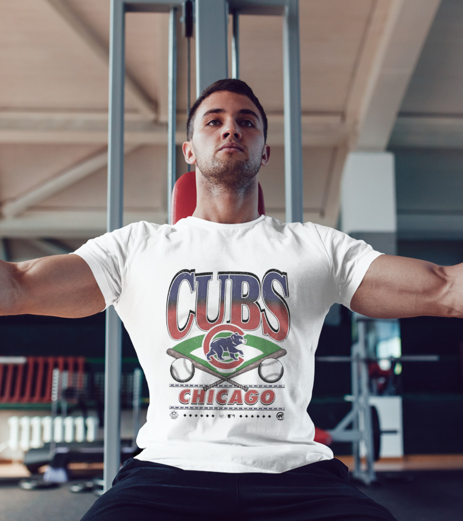Chicago Cubs Baseball MLB Vintage Logo Crossed Bats T-Shirt