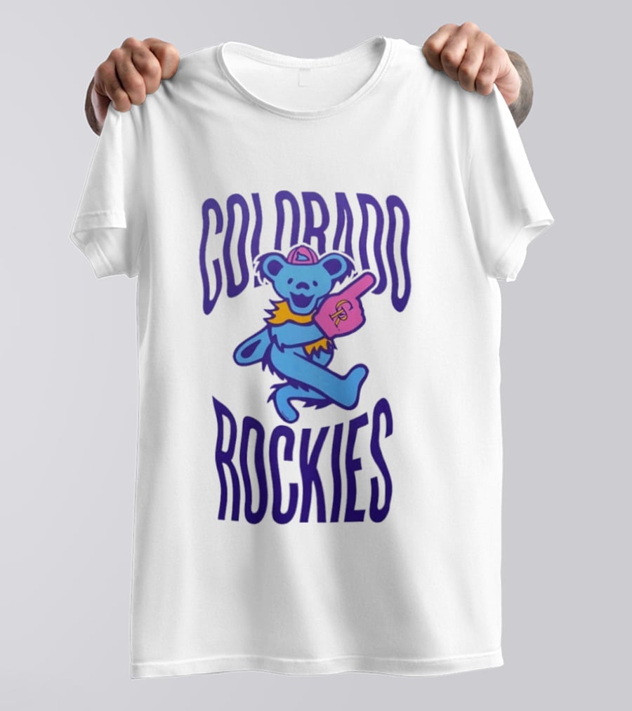 Colorado Rockies Grateful Dead Dancing Bear Sports Fan T-Shirt