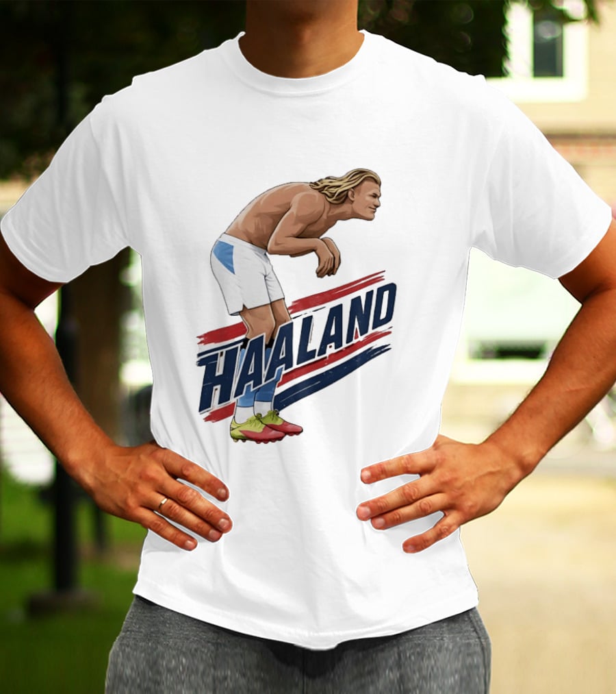 Haaland Taaland Meme Football Cartoon Player Pose T-Shirt