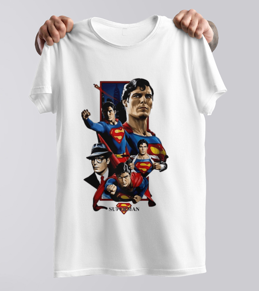 Superman Collage Classic Iconic Characters With S T-Shirt