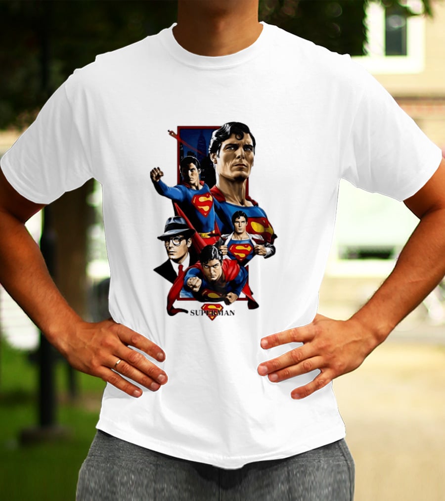 Superman Collage Classic Iconic Characters With S T-Shirt