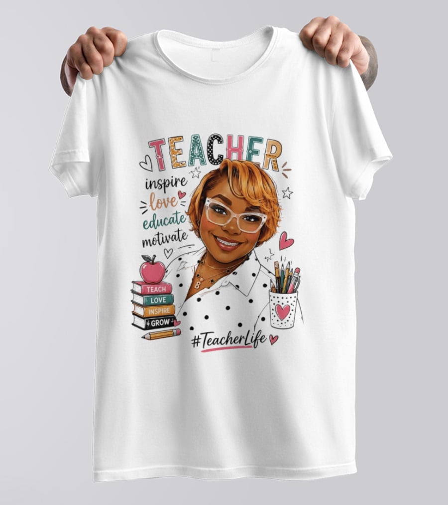 Teacher Inspire Love Educate Motivate #TeacherLife T-Shirt